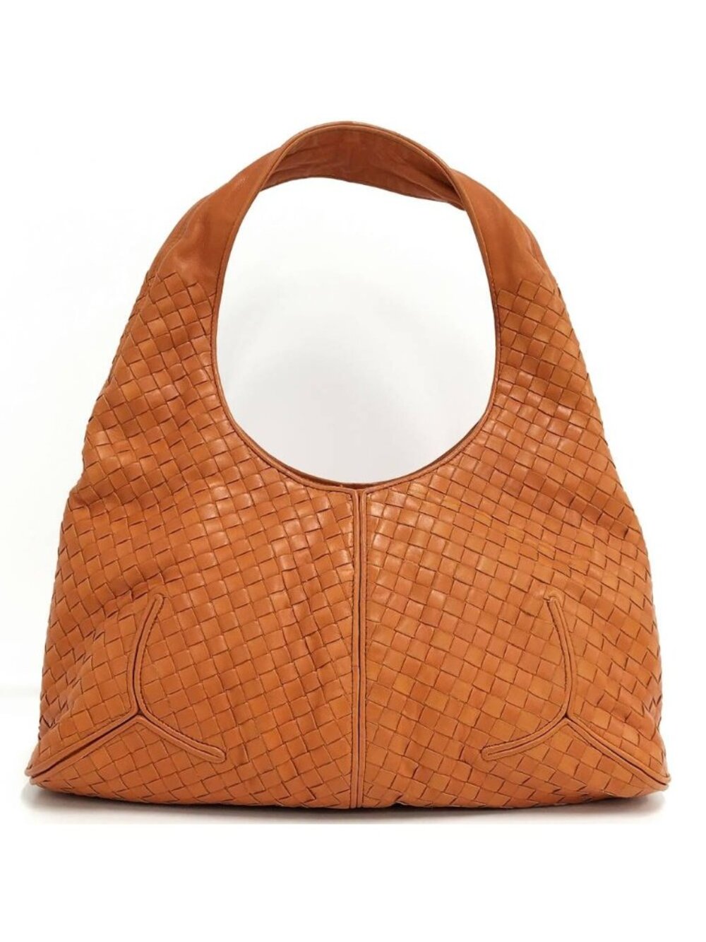 ★SOLD★ Bottega Veneta Intrecciato Shoulder Bag Leather Orange - Picture 2 of 10